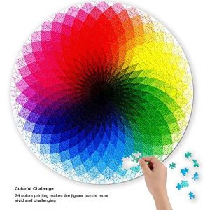 Coogam 1000 Pezzi Rotonda Puzzle Creativo Arcobaleno Difficile Grande Jigsaw Puzzle Educativo Giocattolo Antistress Per Adulti Bambini 0 0