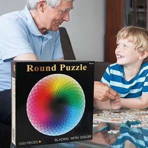 Coogam 1000 Pezzi Rotonda Puzzle Creativo Arcobaleno Difficile Grande Jigsaw Puzzle Educativo Giocattolo Antistress Per Adulti Bambini 0 5