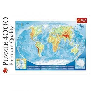 Trefl- Puzzles 4000 - Mappa fisica del mondo