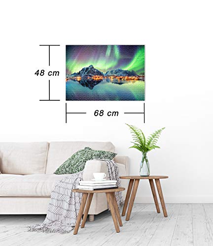 Ulmer Puzzleschmiede Puzzle Danza Dellaurora Boreale Spettacolare Aurora Boreale Su Lofoten Norvegia 0 1