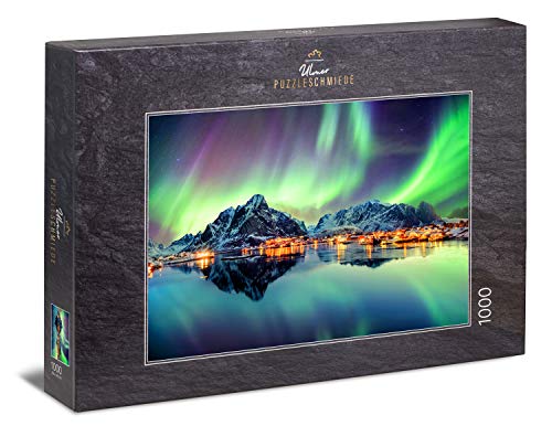 Ulmer Puzzleschmiede Puzzle Danza Dellaurora Boreale Spettacolare Aurora Boreale Su Lofoten Norvegia 0